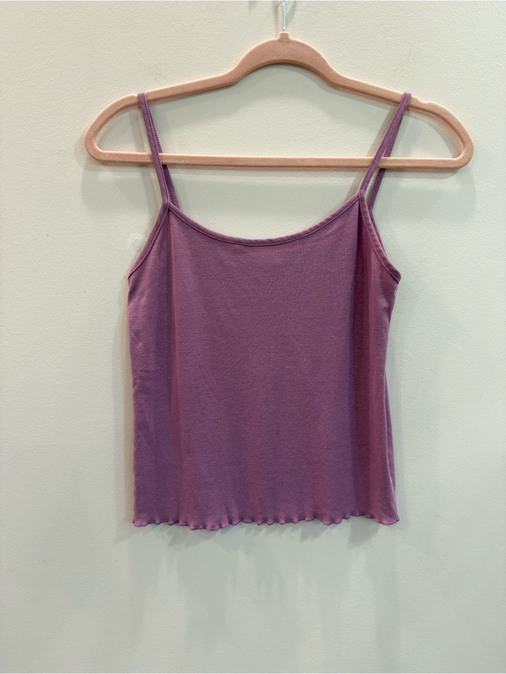 Vintage Y2K 725 Intimates Heather Lavender Lettuce-Hem Cami Top